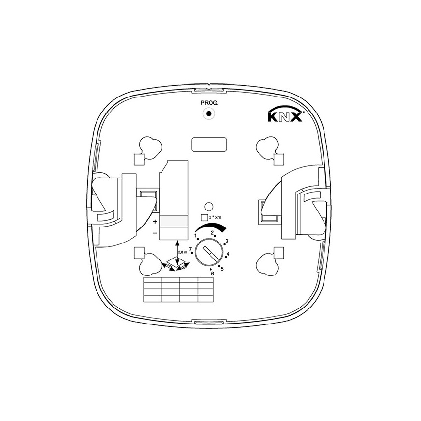 Steinel 058470 - Detektor prisotnosti IR Quattro HD 24m KNX bel
