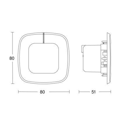 Steinel 058500 - Detektor prisotnosti IR Quattro SLIM XS V3 KNX bela