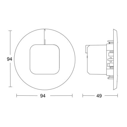 Steinel 058517 - Detektor prisotnosti IR Quattro SLIM XS 4m V3 KNX bel