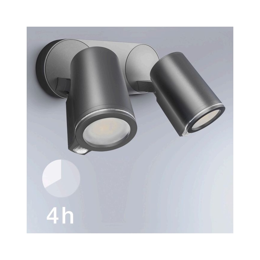 STEINEL 058654 - LED Zunanja stenska svetilka s senzorjem SPOT DUO 2xGU10/7,5W/230V IP44