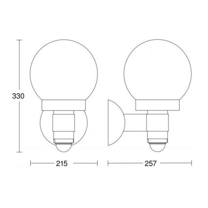 Steinel 059880 - LED Zunanja svetilka s senzorjem L 115 1xE27/60W/230V IP44