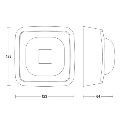 Steinel 064341 - Detektor prisotnosti IR Quattro HD-2 24m COM2 IP54 bel