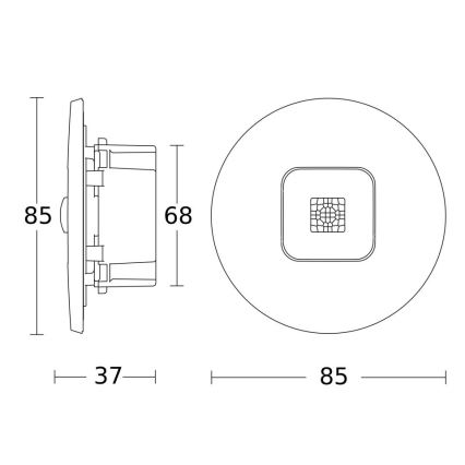 Steinel 067151 - Detektor prisotnosti Vgradni IR MICRO OFFICE DALI2