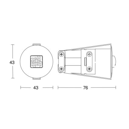 Steinel 068639 - Detektor prisotnosti IR Quattro MICRO 6m COM1 IP65 črna