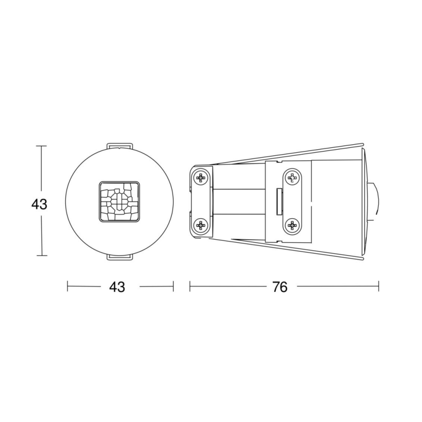 Steinel 068639 - Detektor prisotnosti IR Quattro MICRO 6m COM1 IP65 črna