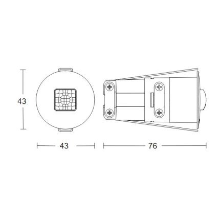 Steinel 068646 - Detektor prisotnosti IR Quattro MICRO 6m KNX IP65 črna