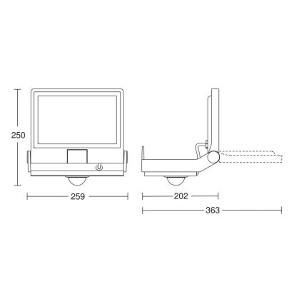 Steinel 069551 - LED Reflektor s senzorjem XLED PRO ONE Plus S LED/33,8W/230V IP44 3000K antracit + Daljinski upravljalnik