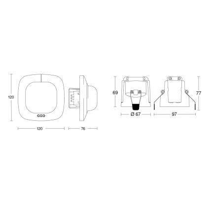 Steinel 079345 - Detektor prisotnosti IR QUATTRO COM1 230V bela