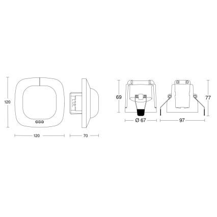 Steinel 079369 - Detektor prisotnosti IR Quattro HD 24m COM1 bela