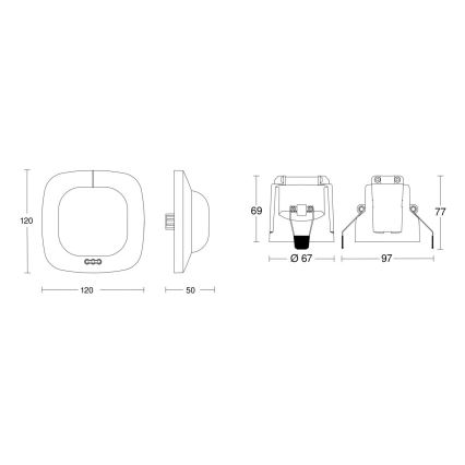 Steinel 079383 - Detektor prisotnosti IR Quattro HD 24m KNX bela