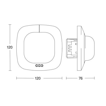 Steinel 079390 - Detektor prisotnosti IR Quattro 8m V3 KNX bela