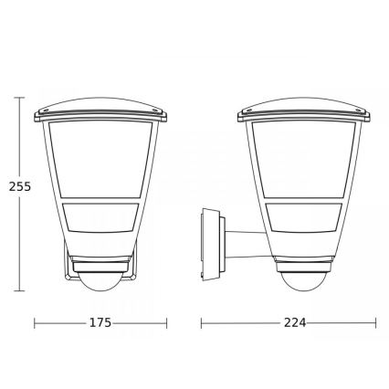 Steinel 084769 - Zunanja stenska svetilka s senzorjem L10S 1xE27/15W/230V IP44