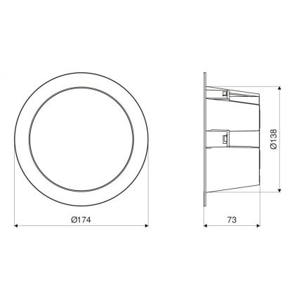 Steinel 084998 - LED Zatemnitvena zunanji Vgradna svetilka s senzorjem RS PRO DL 150 SC LED/10,8W/230V 3000/4000/5700K IP54