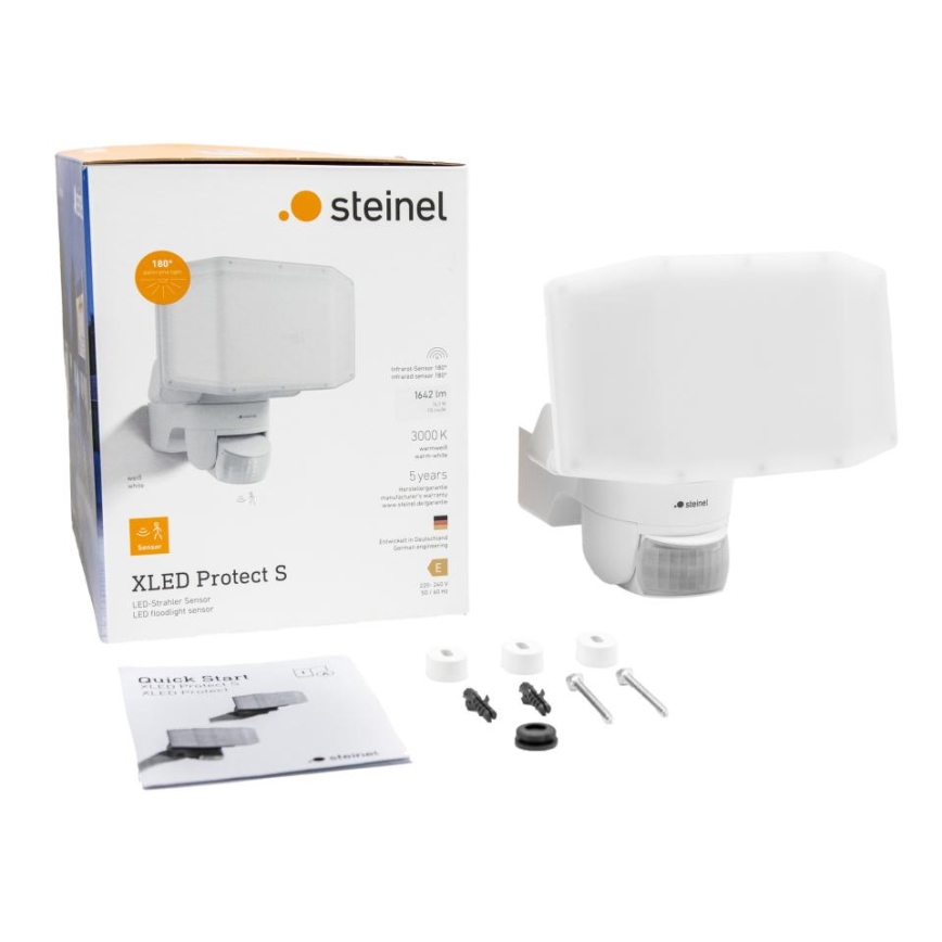 Steinel 089894 - LED Reflektor s senzorjem XLED PROTECT LED/14,3W/230V 3000K IP54 bela
