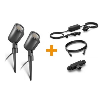 Steinel 093907 - Osnovni komplet: 2x zunanja LED svetilka RGBW, 7,8W/24V, IP65