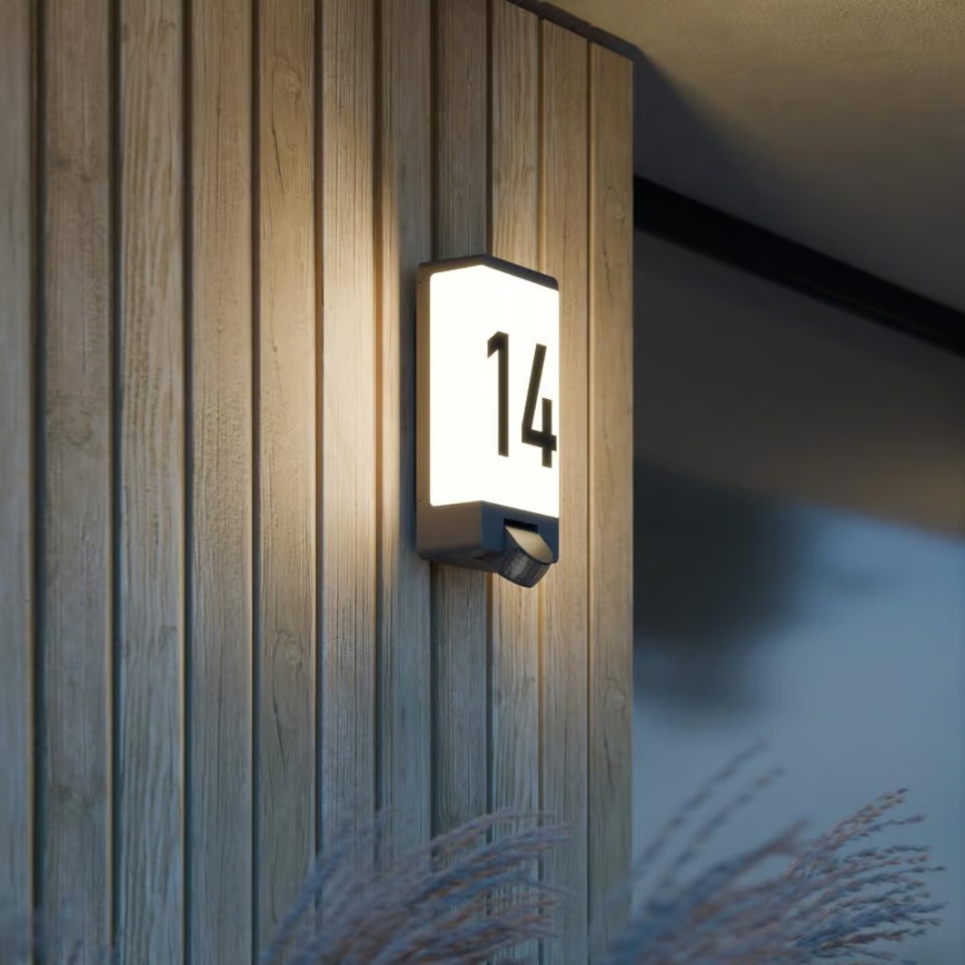 Steinel 094263 - Hišna številka s senzorjem 1xE27/15W/230V L 14 S IP44
