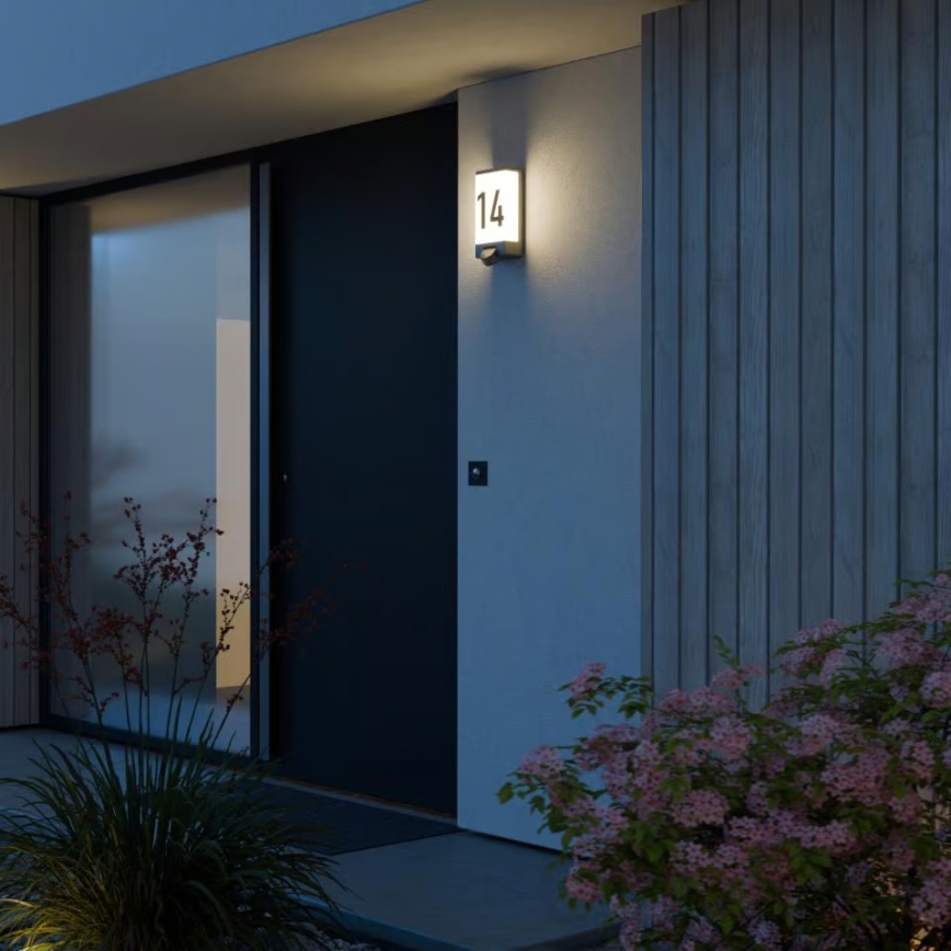 Steinel 094263 - Hišna številka s senzorjem 1xE27/15W/230V L 14 S IP44