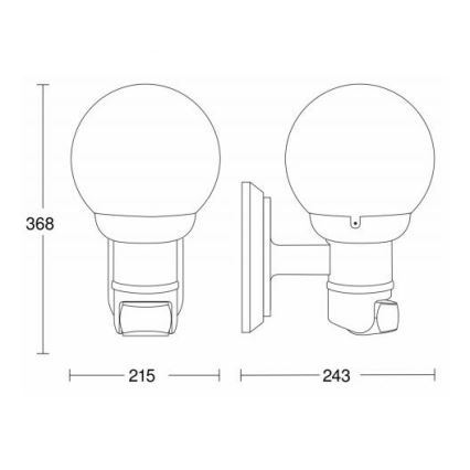 STEINEL 634315 - L 560 S Zunanja stenska svetilka s senzorjem bela IP44