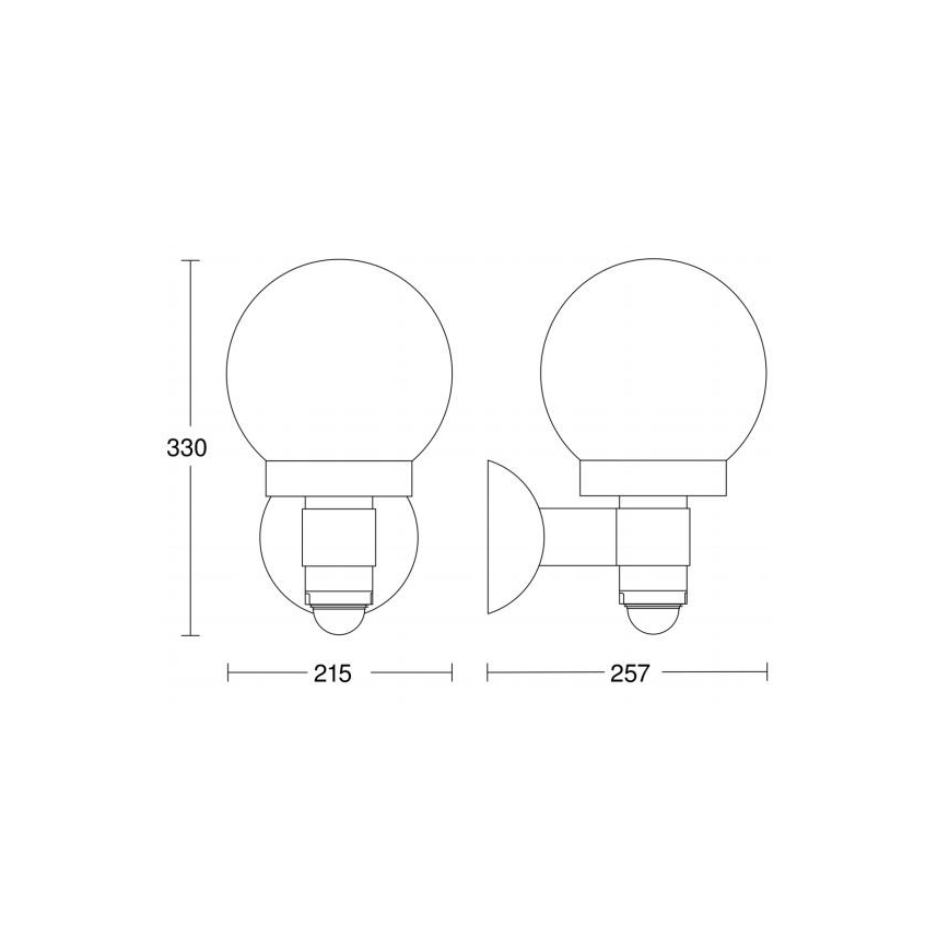 Steinel 657413 - Zunanja senzorska stenska svetilka L 115 S 1xE27/60W/230V IP44