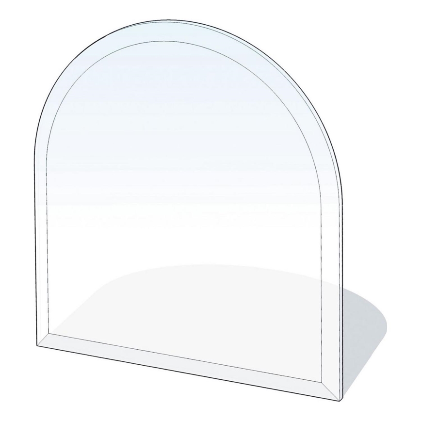 Steklo pod kaminom 1000x1000x6 mm semi-arch