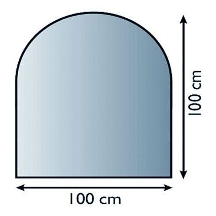 Steklo pod kaminom 1000x1000x6 mm semi-arch