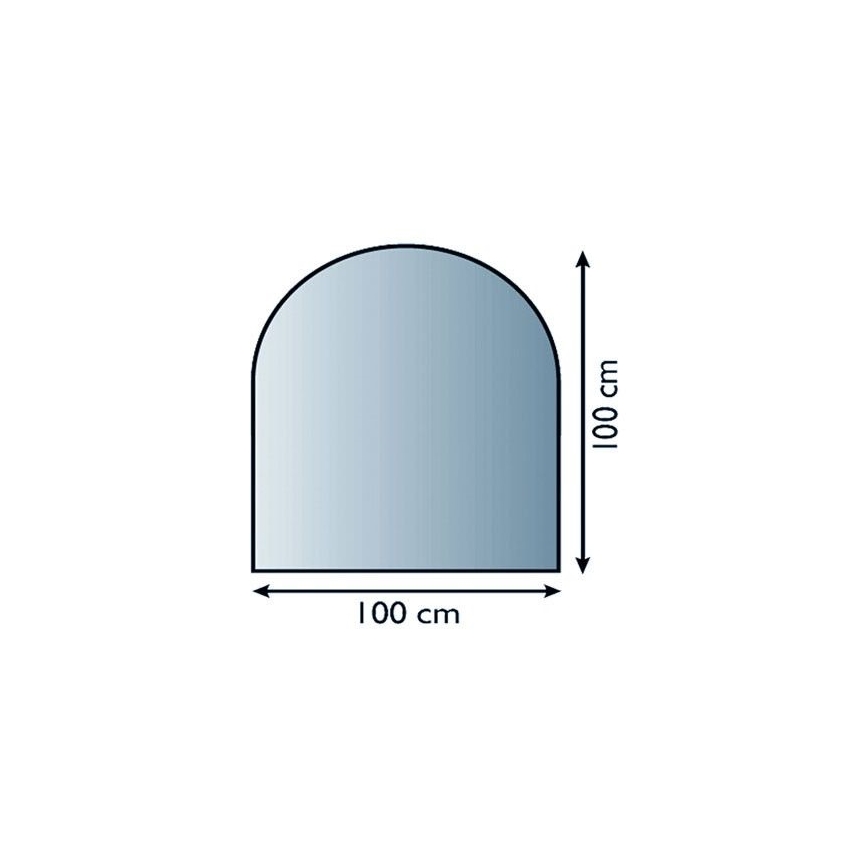 Steklo pod kaminom 1000x1000x6 mm semi-arch