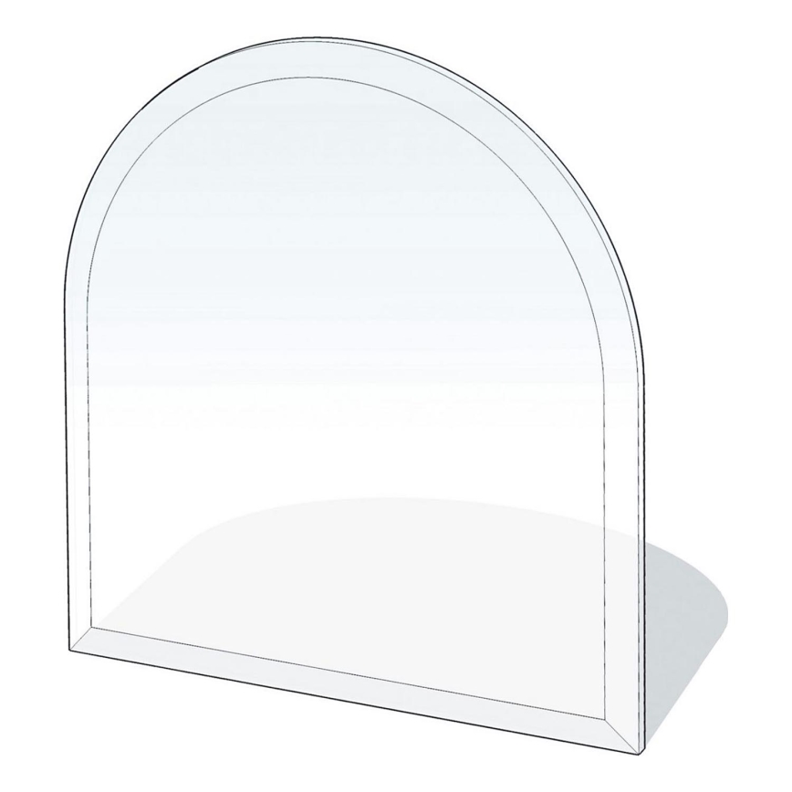 Steklo pod kaminom 1000x1000x8 mm semi-arch