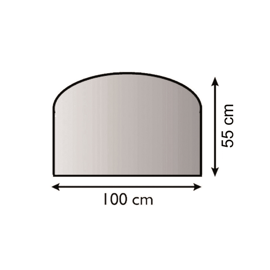 Steklo pod kaminom 1000x550x6 mm semi-arch