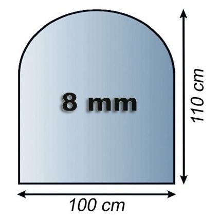 Steklo pod kaminom 1100x1000x8 mm semi-arch