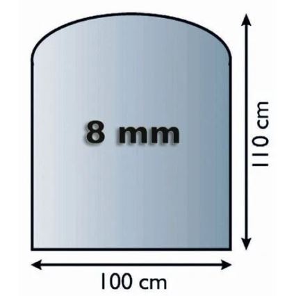 Steklo pod kaminom 1100x1000x8 mm semi-arch