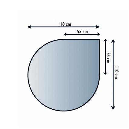 Steklo pod kaminom 1100x1100x6 mm tear