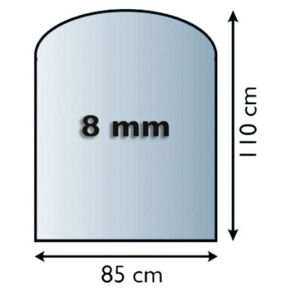 Steklo pod kaminom 1100x850x8 mm semi-arch
