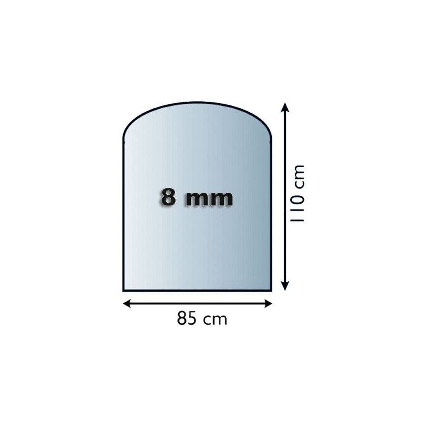 Steklo pod kaminom 1100x850x8 mm semi-arch