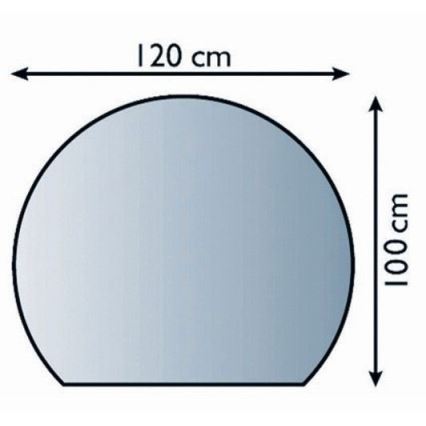 Steklo pod kaminom 1200x1000x6 mm semi-arch