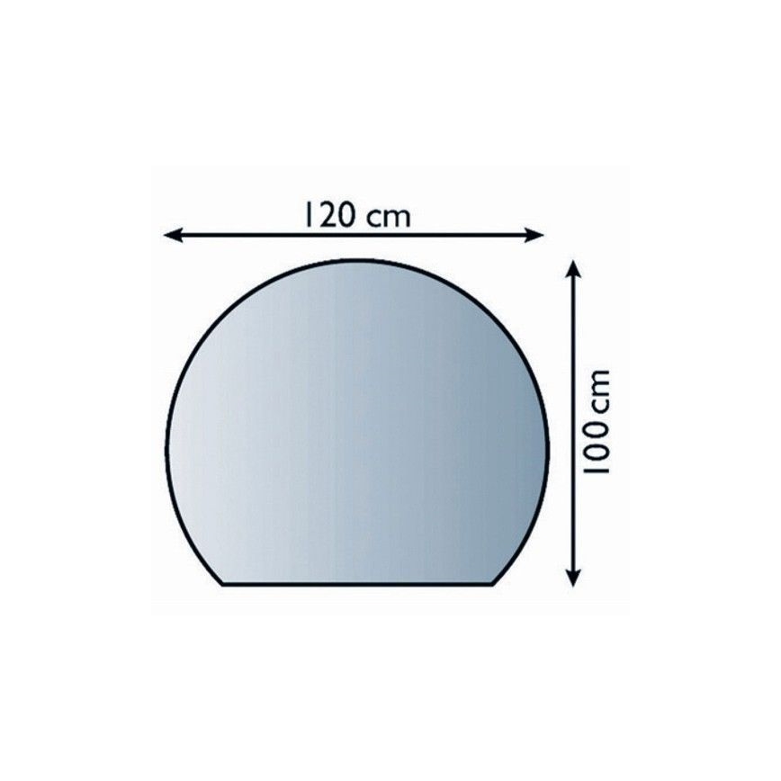 Steklo pod kaminom 1200x1000x6 mm semi-arch