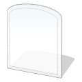 Steklo pod kaminom 1200x1000x8 mm semi-arch