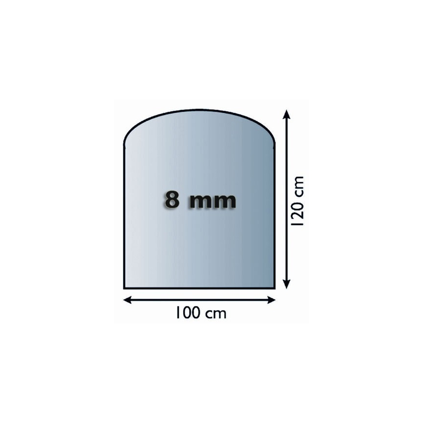 Steklo pod kaminom 1200x1000x8 mm semi-arch
