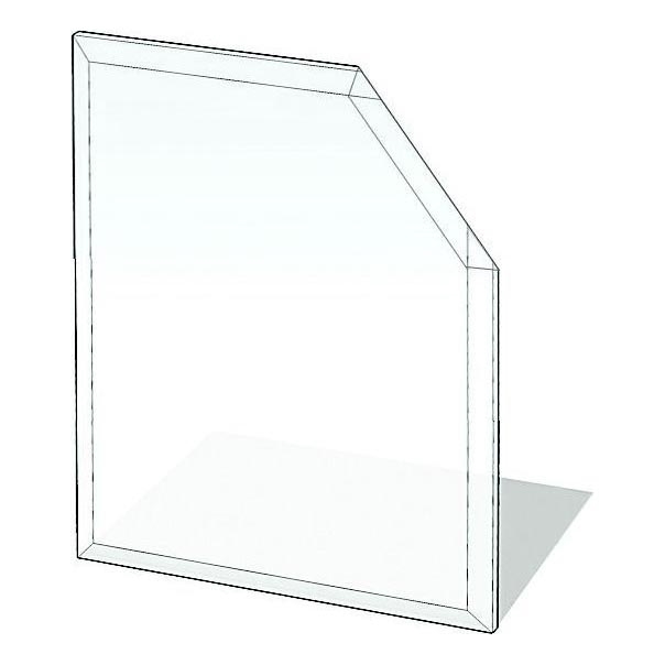 Steklo pod kaminom 1250x1250x8 mm bevelled kvadrat