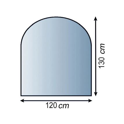 Steklo pod kaminom 1300x1200x8 mm semi-arch