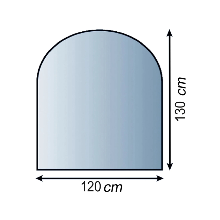 Steklo pod kaminom 1300x1200x8 mm semi-arch
