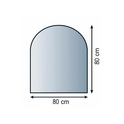 Steklo pod kaminom 800x800x8 mm semi-arch