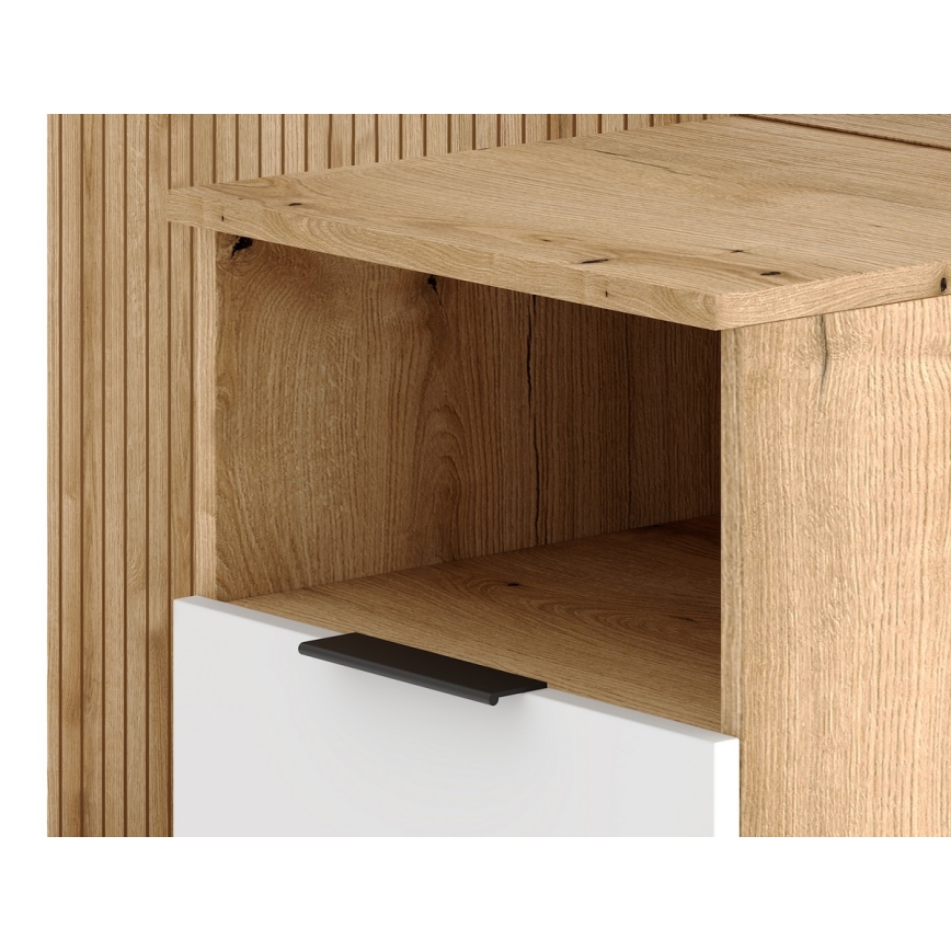 Stena za predsobo s ogledalom SVEN, rjava/bela