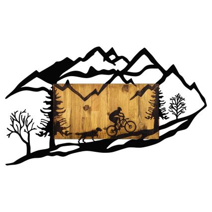 Stenska dekoracija 110x65 cm bike ride les/kovina