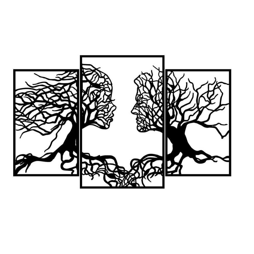 Stenska dekoracija 116x71 cm Tree of Life kovina
