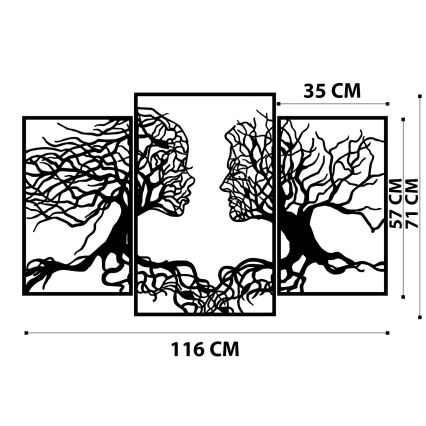 Stenska dekoracija 116x71 cm Tree of Life kovina