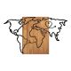 Stenska dekoracija 118x70 cm zemljevid les/kovina