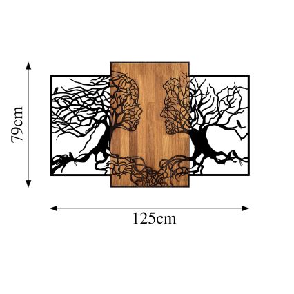 Stenska dekoracija 125x79 cm Trees of life les/kovina