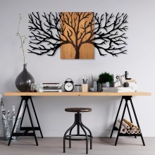Stenska dekoracija 150x70 cm drevo les/kovina