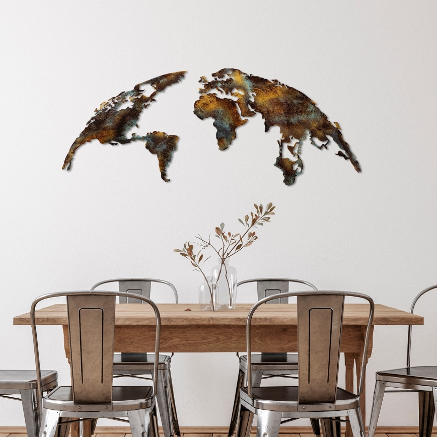 Stenska dekoracija 2 kom. 150x59 cm planet kovina