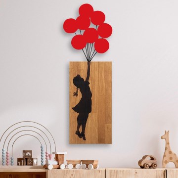 Stenska dekoracija 34x99 cm punca les/kovina